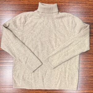 Vintage Samantha Taylor Cashmere turtleneck sweater camel size large EUC
